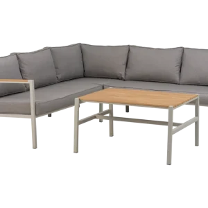 Solange Der Vorrat Reicht Garten Lounge Set Ecksofa Cap mit Tisch Aluminium hellgrau